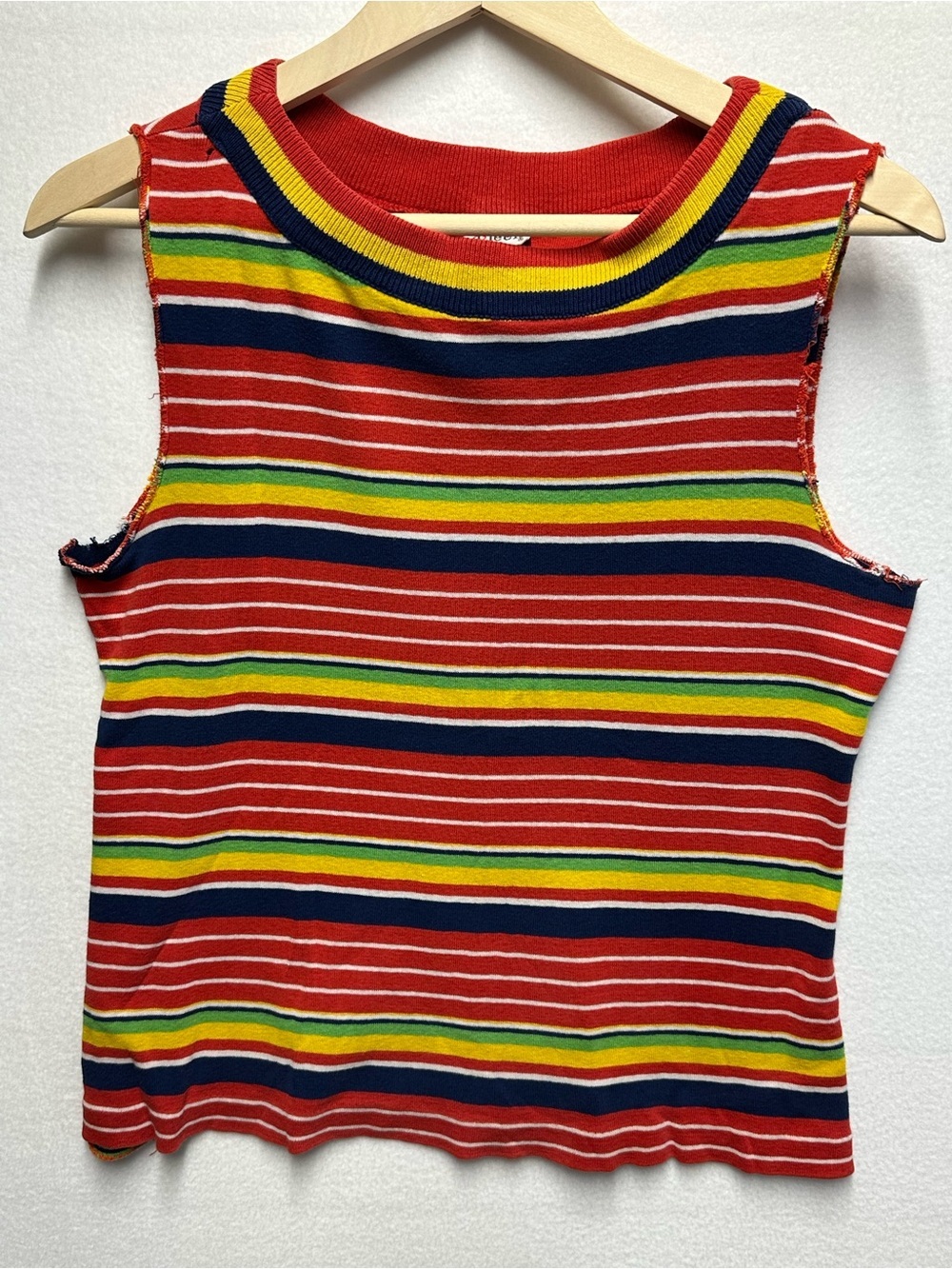 Aileen Multicolor Striped Knit Tank Top Women’s Large Sleeveless Retro